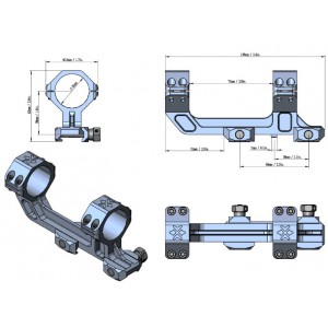 Кронштейн Vector Optics 1-Piece Extended Picatinny AR Mount 30мм 20MOA арт.: XASR-3032 [VECTOR OPTICS]